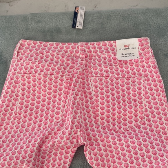 Vinyard Vines martha vinyards Nantucket Ankle Jean cotton & spandex pink &white - Picture 2 of 16